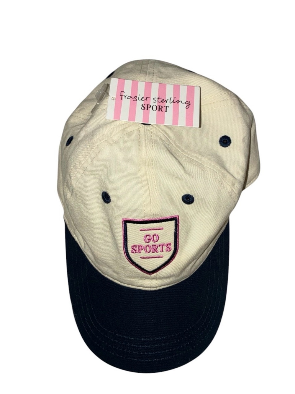 NWT Frasier Sterling Sport 'Go Sports' Baseball Cap‎ - Cream & Navy